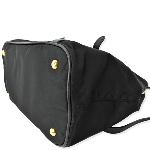PRADA Tessuto Vitello Daino Nylon Tote Shoulder Bag Black