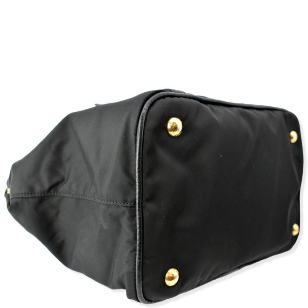 PRADA Tessuto Vitello Daino Nylon Tote Shoulder Bag Black