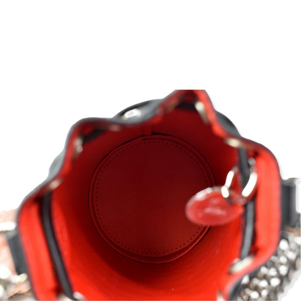 CHRISTIAN LOUBOUTIN Mary Jane Bucket Veau Velours Shoulder Bag Black