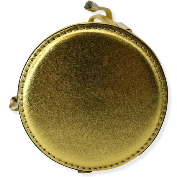 CHRISTIAN LOUBOUTIN Mary Jane Bucket Mini Leather Shoulder Bag Gold