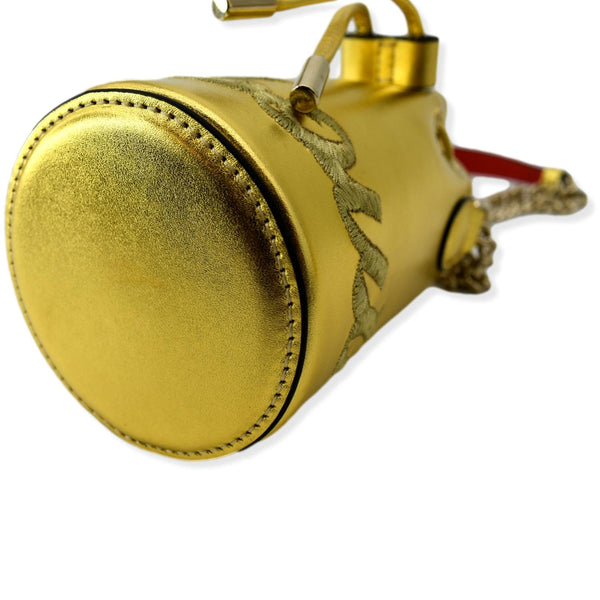 CHRISTIAN LOUBOUTIN Mary Jane Bucket Mini Leather Shoulder Bag Gold