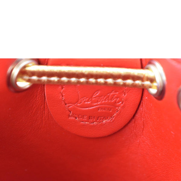 CHRISTIAN LOUBOUTIN Mary Jane Bucket Mini Leather Shoulder Bag Gold