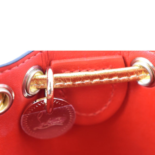 CHRISTIAN LOUBOUTIN Mary Jane Bucket Mini Leather Shoulder Bag Gold