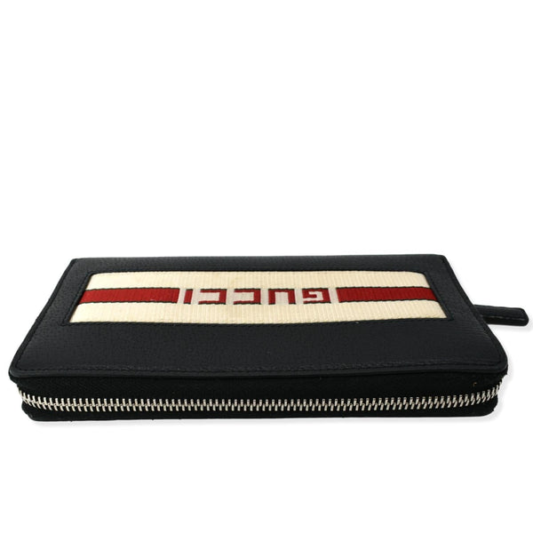 GUCCI Logo Zip Around Leather Wallet Black 408831