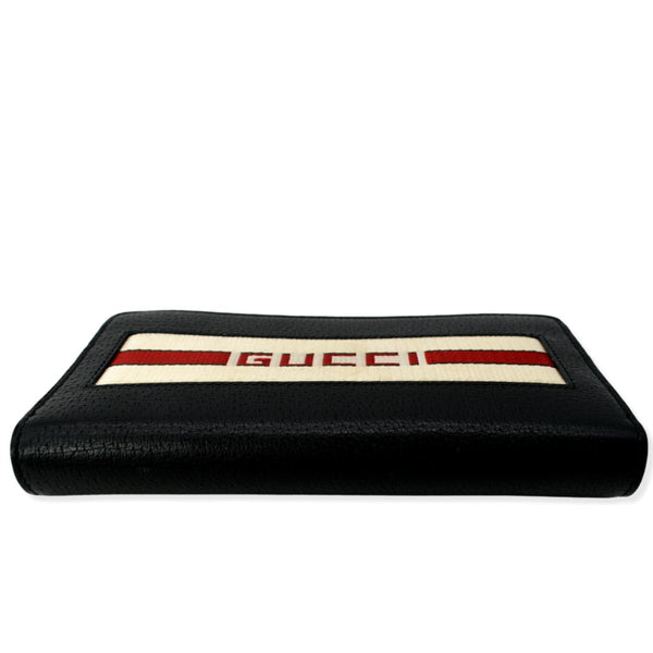 GUCCI Logo Zip Around Leather Wallet Black 408831