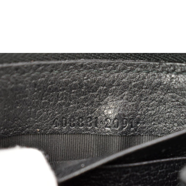 GUCCI Logo Zip Around Leather Wallet Black 408831