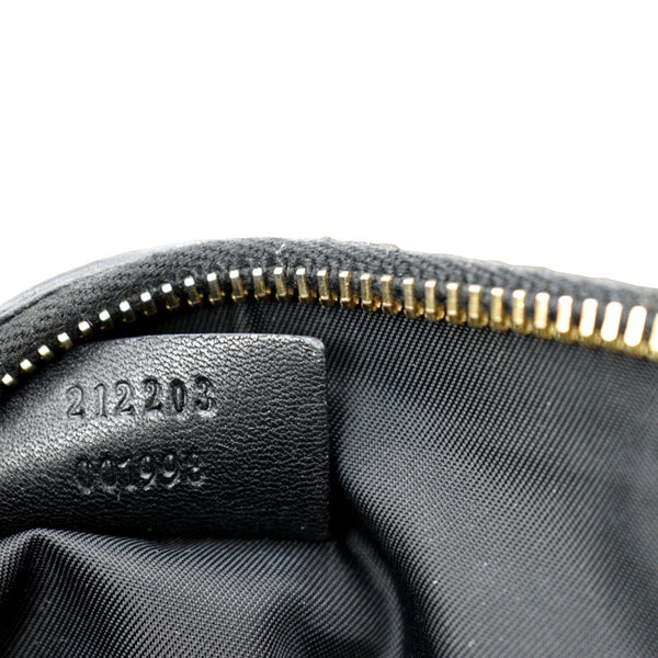 GUCCI Guccissima Leather GG Wristlet Pochette Black 212203