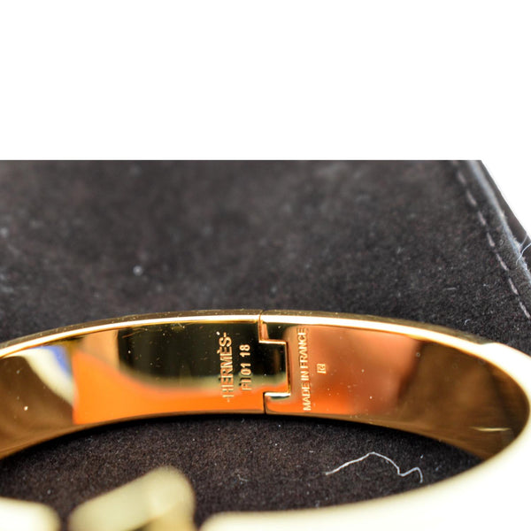 HERMES H Clic Clac Enamel Bracelet Bangle White/Gold