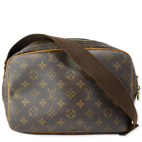 LOUIS VUITTON Reporter Monogram Canvas Shoulder Bag Brown