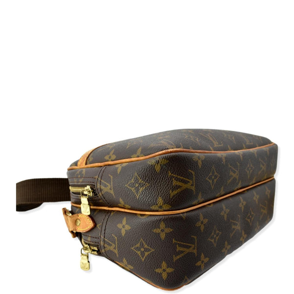 LOUIS VUITTON Reporter Monogram Canvas Shoulder Bag Brown