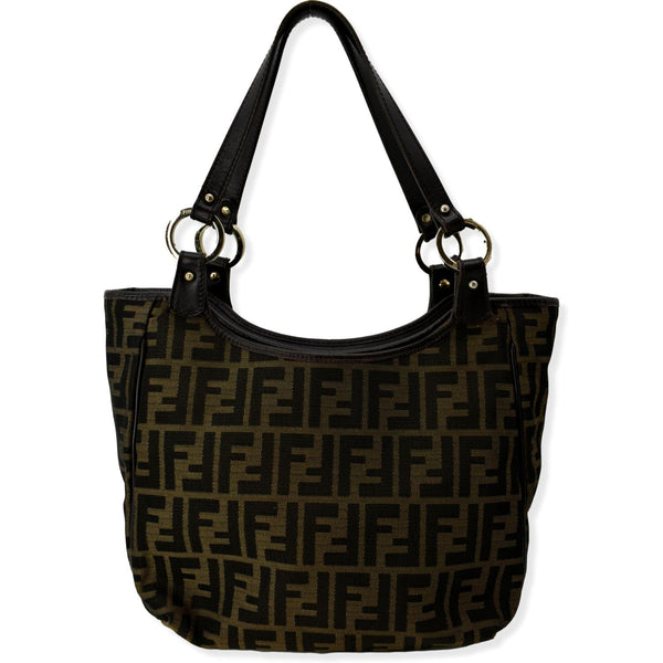 FENDI Chef Zucca Canvas Tote Bag Tobacco Brown