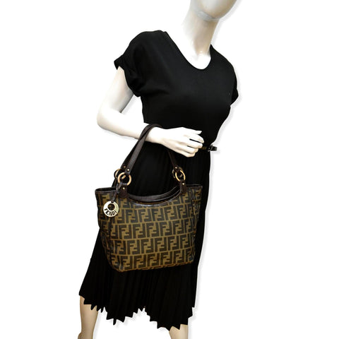FENDI Chef Zucca Canvas Tote Bag Tobacco Brown