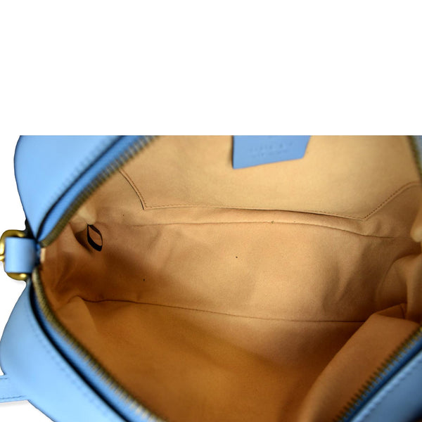 GUCCI GG Marmont Matelasse Leather Crossbody Bag Blue 447632