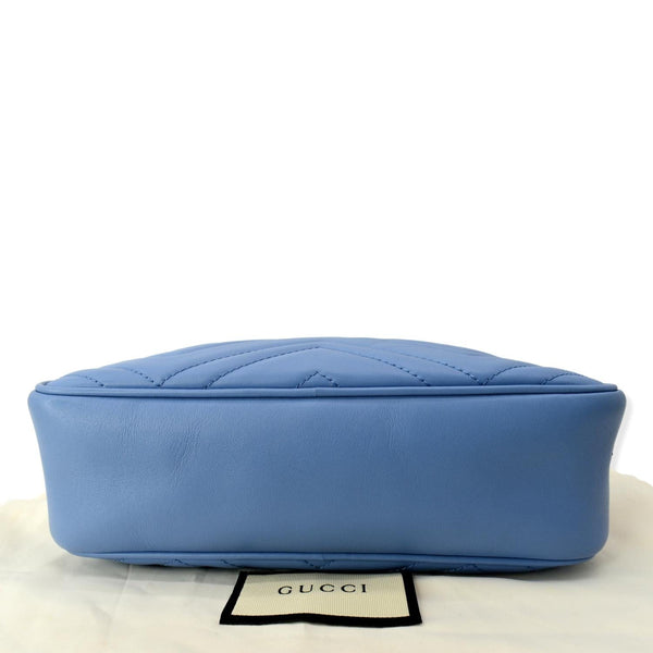 GUCCI GG Marmont Matelasse Leather Crossbody Bag Blue 447632