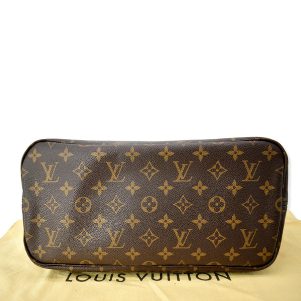 LOUIS VUITTON Neverfull MM Monogram Canvas Tote Bag Brown