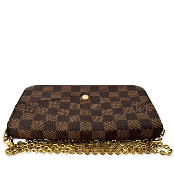 LOUIS VUITTON Felicie Damier Ebene Pochette Crossbody Bag Brown