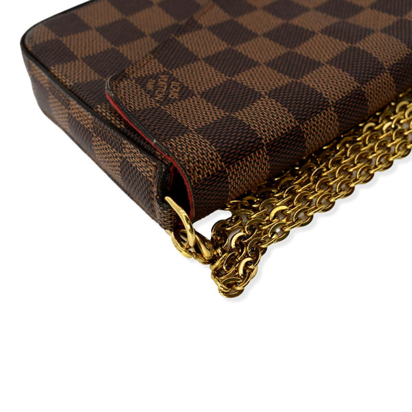 LOUIS VUITTON Felicie Damier Ebene Pochette Crossbody Bag Brown