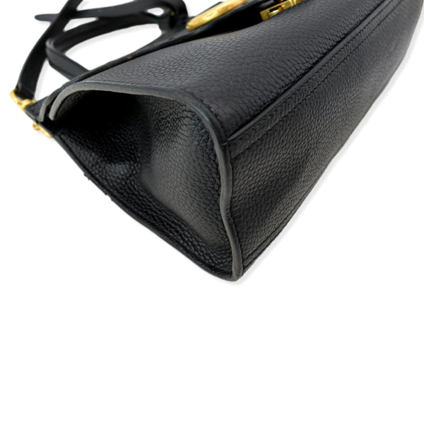 GUCCI GG Marmont Leather Top Handle Shoulder Bag Black 442622