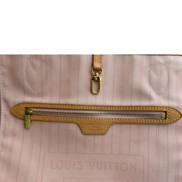 LOUIS VUITTON Neverfull MM Damier Azur Shoulder Bag White