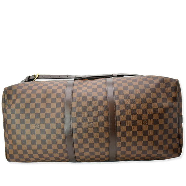 LOUIS VUITTON Keepall Bandouliere 55 Damier Ebene Travel Bag Brown