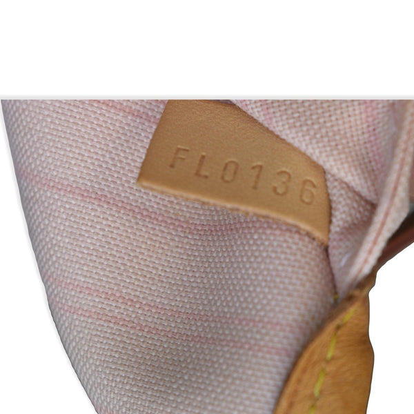 LOUIS VUITTON Neverfull MM Damier Azur Shoulder Bag White