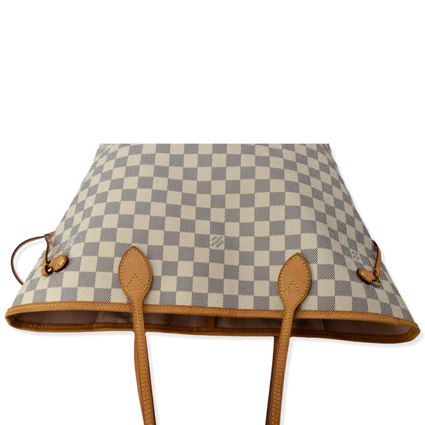 LOUIS VUITTON Neverfull MM Damier Azur Shoulder Bag White