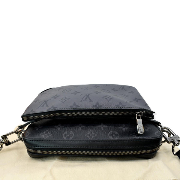 LOUIS VUITTON Trio Monogram Eclipse Messenger Bag Grey