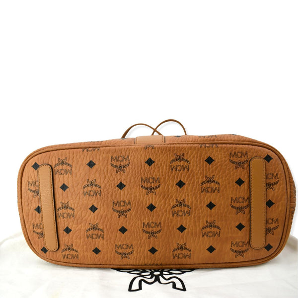 MCM Reversible Liz Medium Visetos Canvas Shopper Tote Bag Cognac