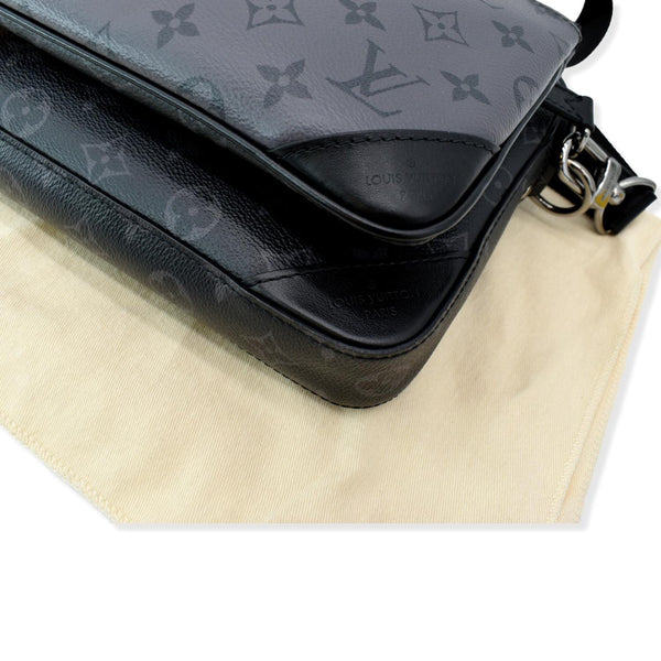 LOUIS VUITTON Trio Monogram Eclipse Messenger Bag Grey
