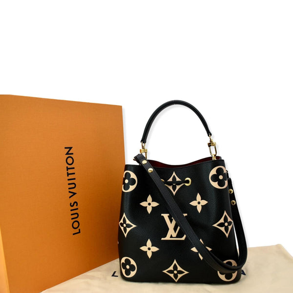 LOUIS VUITTON NeoNoe MM Bicolor Monogram Empreinte Shoulder Bag Black