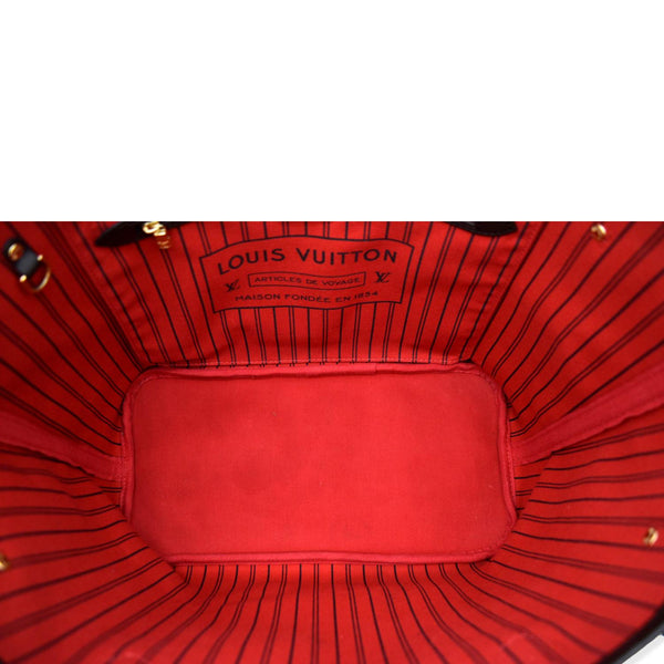 LOUIS VUITTON Neverfull MM Damier Ebene Tote Bag Brown