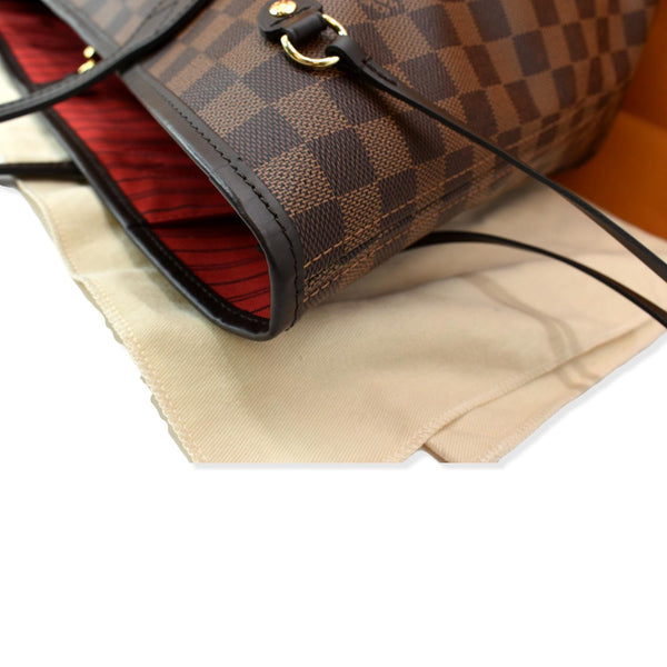 LOUIS VUITTON Neverfull MM Damier Ebene Tote Bag Brown