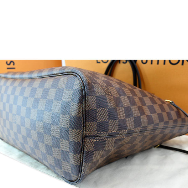 LOUIS VUITTON Neverfull MM Damier Ebene Tote Bag Brown