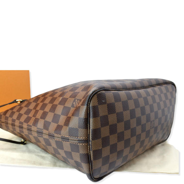 LOUIS VUITTON Neverfull MM Damier Ebene Tote Bag Brown