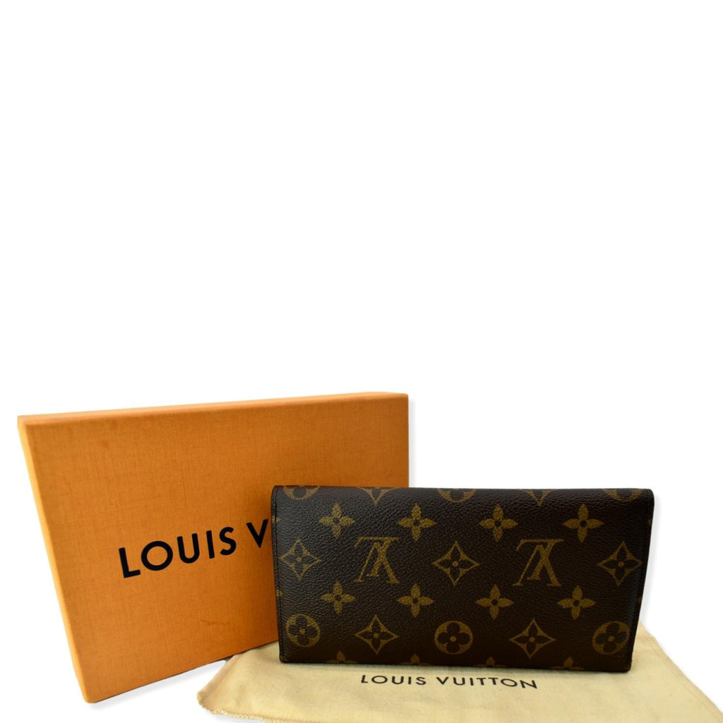 LOUIS VUITTON Portefeuille Josephine Monogram Long Wallet Brown x orange