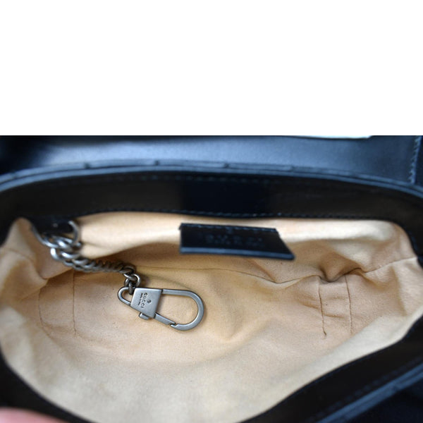 GUCCI GG Marmont Super Mini Leather Crossbody Bag Black 476433