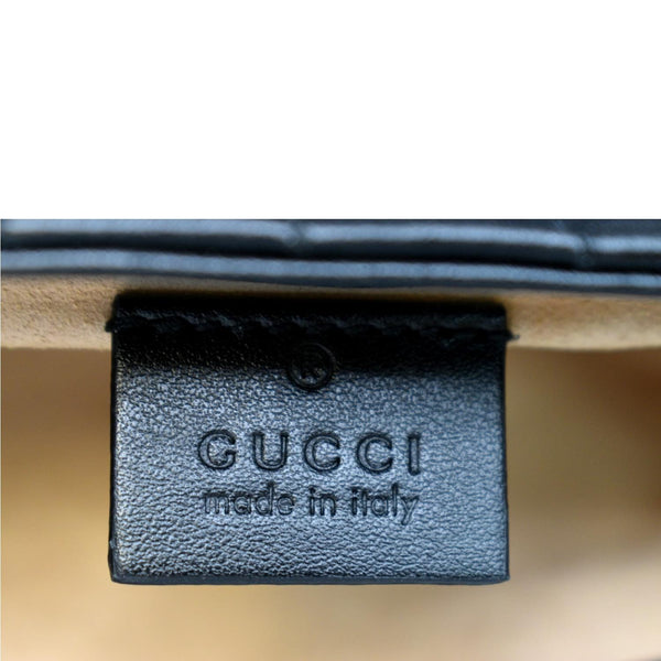 GUCCI GG Marmont Super Mini Leather Crossbody Bag Black 476433
