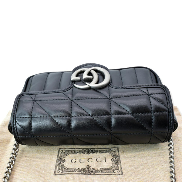GUCCI GG Marmont Super Mini Leather Crossbody Bag Black 476433