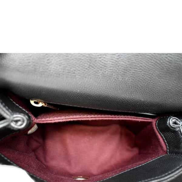 CHANEL Coco Extra Mini Top Handle Caviar Leather Shoulder Bag Black