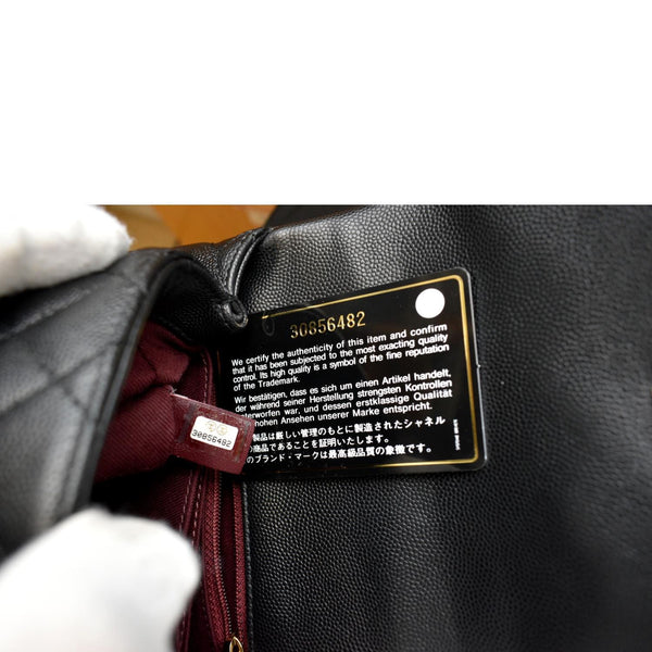 CHANEL Coco Extra Mini Top Handle Caviar Leather Shoulder Bag Black