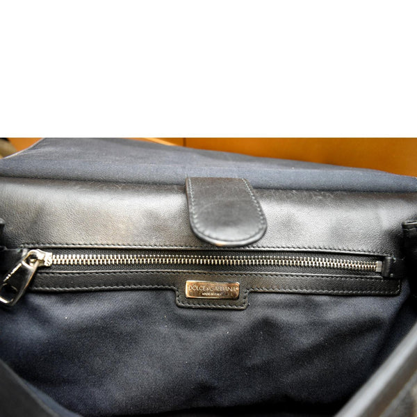 DOLCE & GABBANA Miss Sicily Leopard Print Leather Shoulder Bag Black