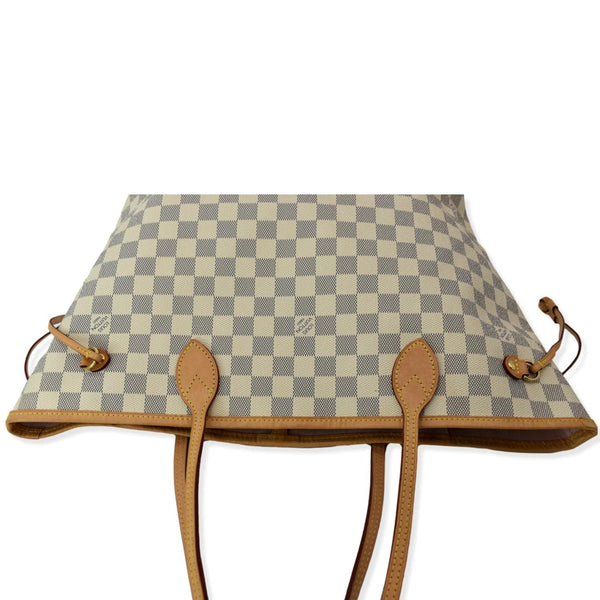 LOUIS VUITTON Neverfull MM Damier Azur Tote Bag White