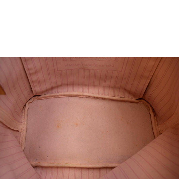 LOUIS VUITTON Neverfull MM Damier Azur Tote Bag White