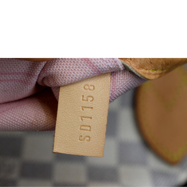 LOUIS VUITTON Neverfull MM Damier Azur Tote Bag White