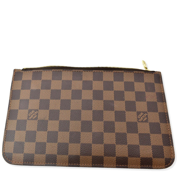 LOUIS VUITTON Neverfull Damier Ebene Pochette Wristlet Pouch Brown