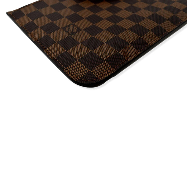 LOUIS VUITTON Neverfull Damier Ebene Pochette Wristlet Pouch Brown