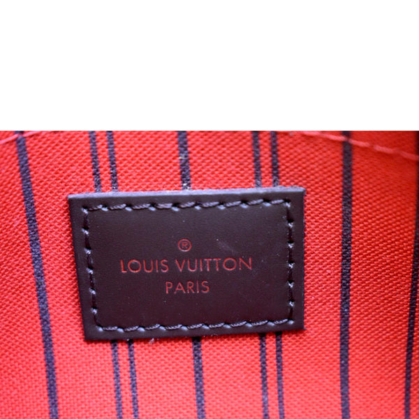 LOUIS VUITTON Neverfull Damier Ebene Pochette Wristlet Pouch Brown