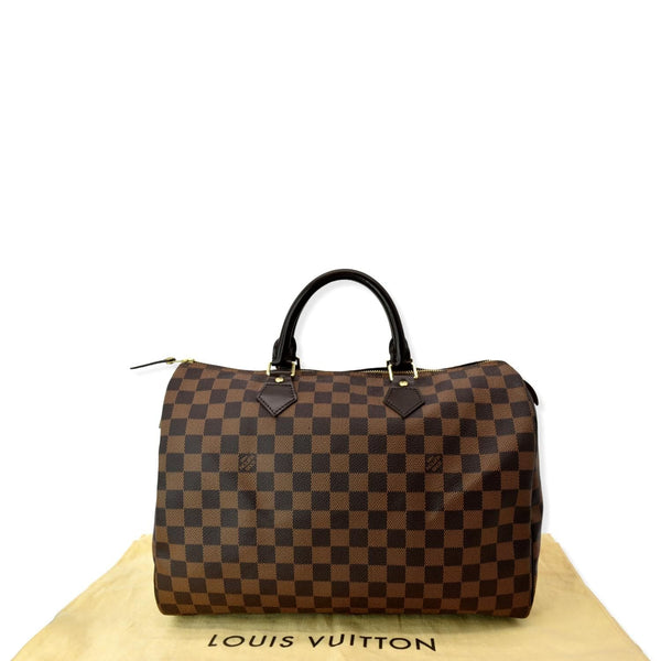 LOUIS VUITTON Speedy 35 Damier Ebene Satchel Bag Brown