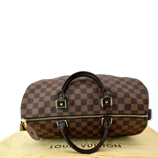 LOUIS VUITTON Speedy 35 Damier Ebene Satchel Bag Brown