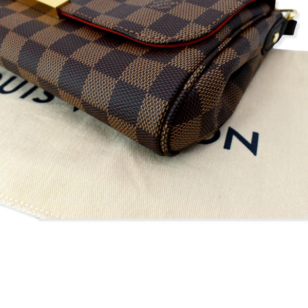 LOUIS VUITTON Favorite MM Damier Ebene Crossbody Bag Brown